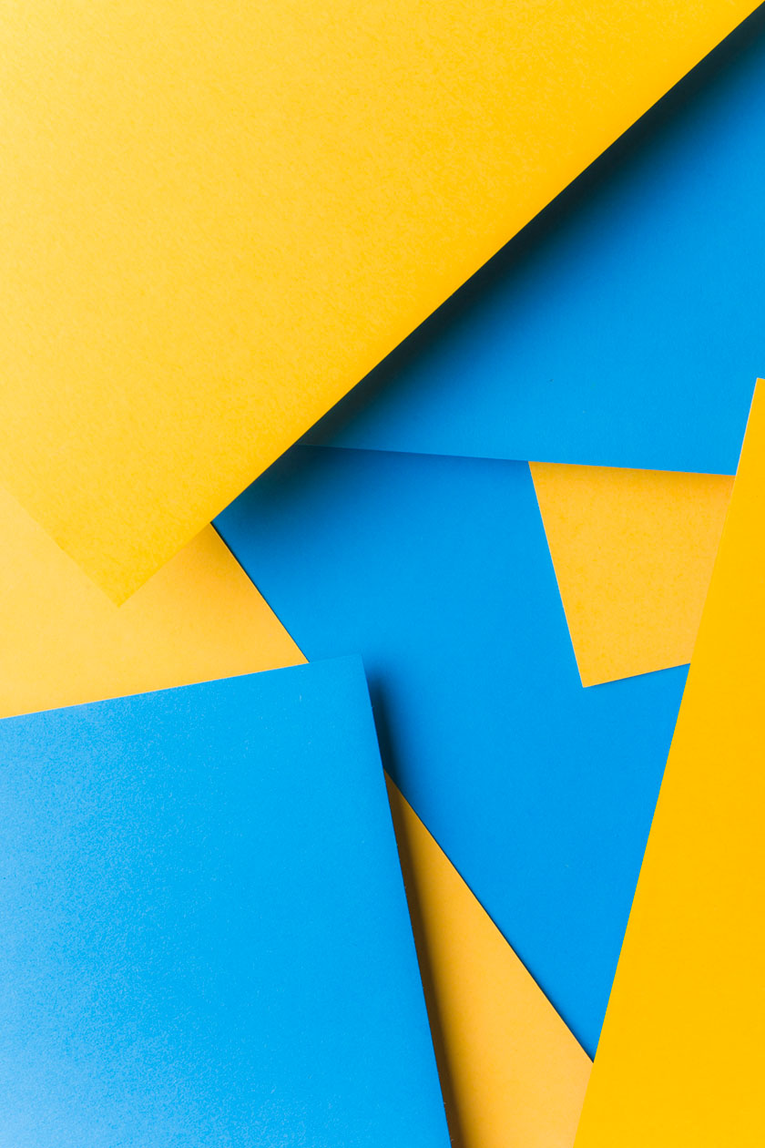 Blue Paper Yellow Canvas Paper